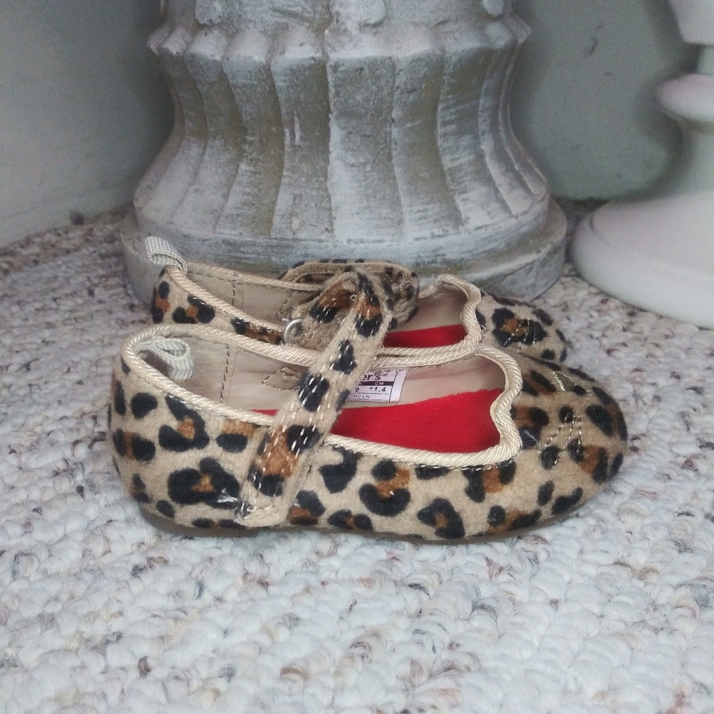 Carter's Embroidered Kitty Face Leopard Print, Toddler Mary Jane Shoes - Picture 5 of 5